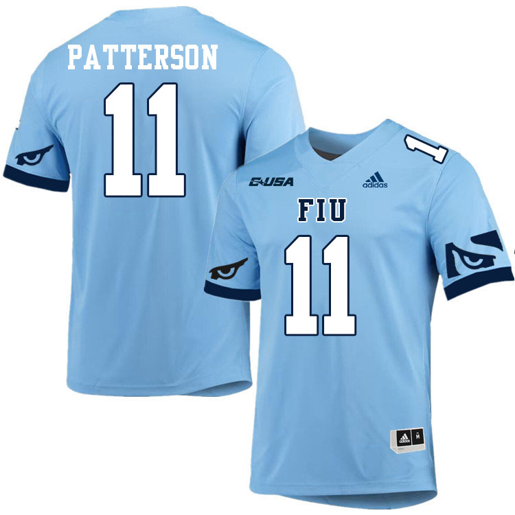 #11 Dean Patterson FIU Jersey,Florida International University Panthers Football Jersey-Light Blue